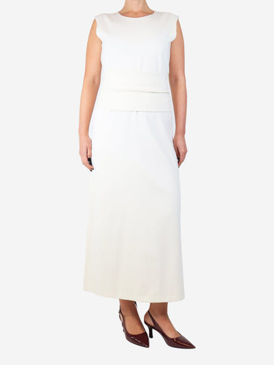 Cream wool crepe band dress - size UK 10 Dresses Toteme