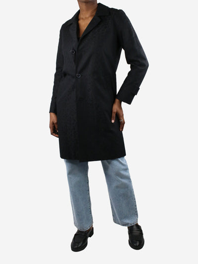 Black tonal leopard print coat - size FR 38 Coats & Jackets Saint Laurent 
