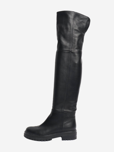 Black over the knee leather boots - size EU 39 (UK 6) Boots Gianvito Rossi