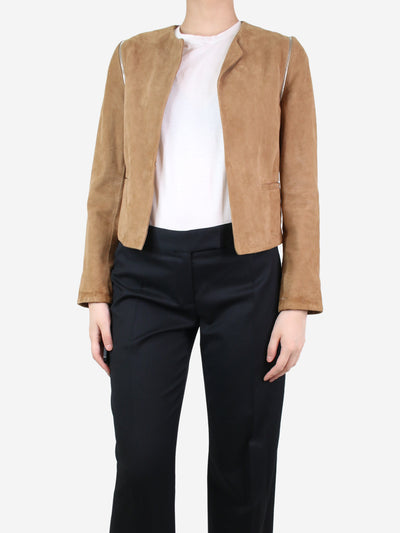 Beige suede jacket - size UK 10 Coats & Jackets Sandro 