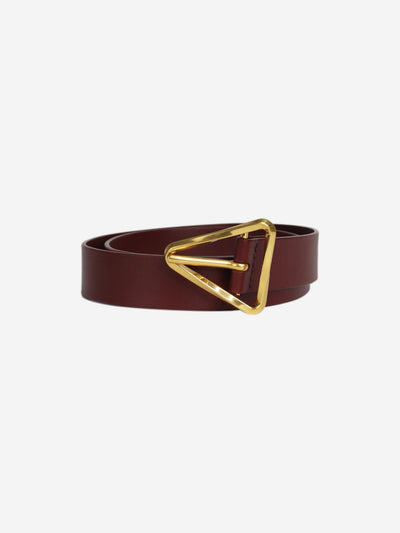 Burgundy leather triangle belt Belts Bottega Veneta 