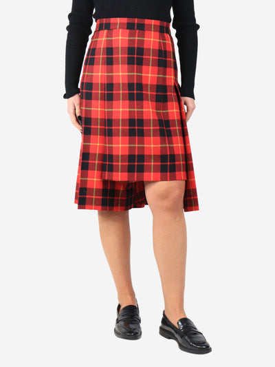 Red check pleated midi skirt - size L Skirts Junya Watanabe x Comme Des Garçons