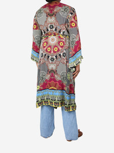 Etro Multicolour silk printed robe - size UK 14