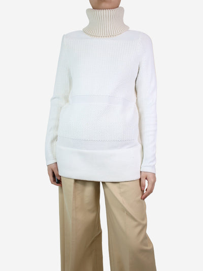 White ribbed funnel-neck jumper - size S Knitwear Helmut Lang 