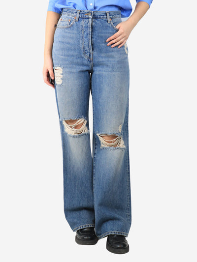 Blue distressed jeans - size UK 8 Trousers Gucci