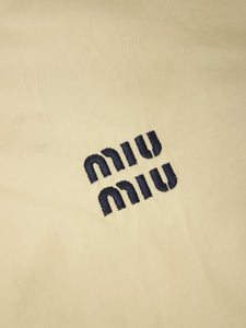 Miu Miu Yellow distressed cropped shirt - size UK 6