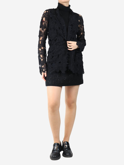 Black floral lace top - size UK 12 Tops Giorgio Armani