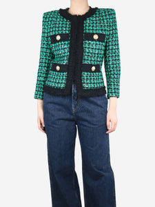 Balmain Green tweed sequin jacket - size UK 14
