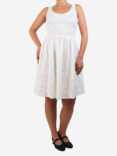 White sleeveless embroidered mini dress - size UK 8 Dresses Prada