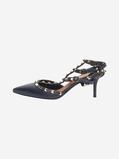 Navy rockstud sandal heels - size EU 39 (UK 6) Heels Valentino