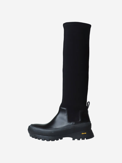 Black neoprene knee-high boots - size EU 38 Boots Jil Sander 