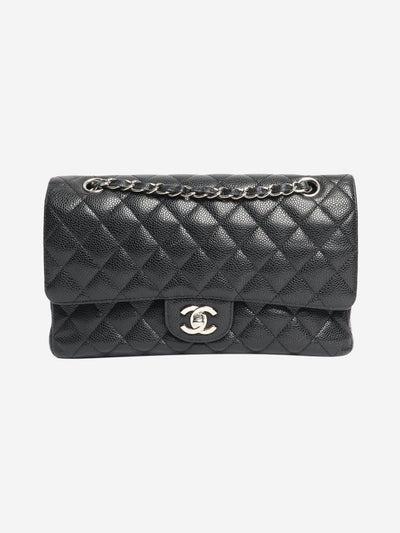 Black 2008 medium caviar leather Classic Double Flap bag Shoulder bags Chanel