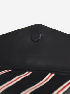 Saint Laurent Black and red Uptown striped clutch bag