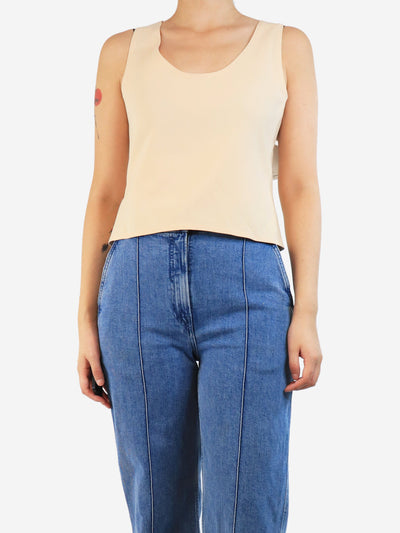 Neutral sleeveless crepe top - size UK 12 Tops Awake Mode