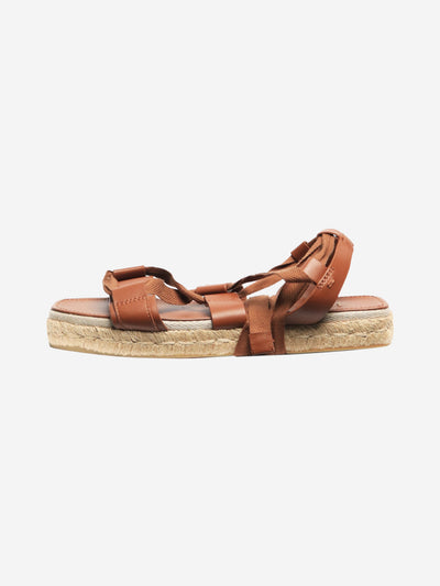 Max Mara Hazelnut Elide2 leather espadrille sandals - size EU 39 Flat Sandals Max Mara