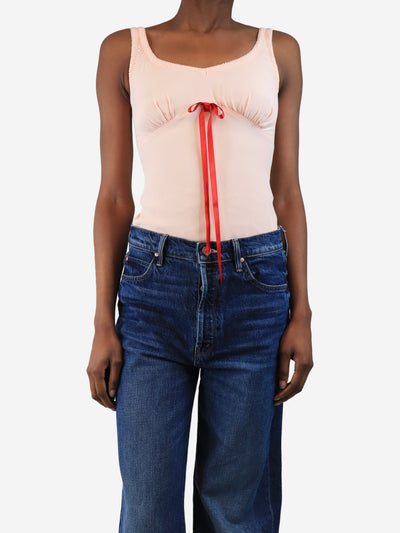 Pink tie up bodysuit - size UK 4 Tops Simone Rocha