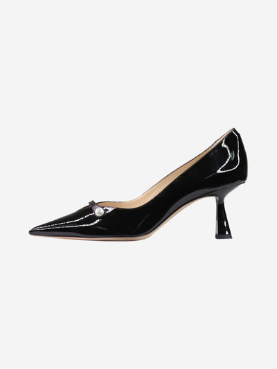 Black patent pointed toe heels with pearl detail - size EU 37.5 Heels Jimmy Choo 