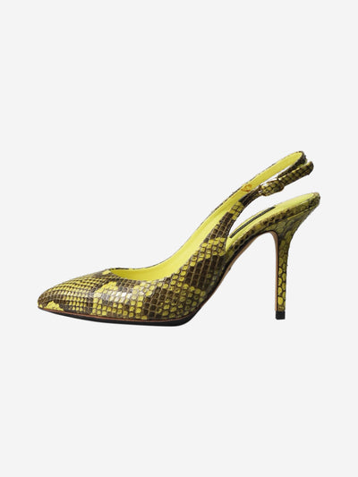 Yellow snakeskin slingbacks - size EU 37 Heels Dolce & Gabbana 