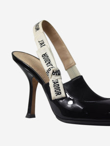 Christian Dior Black J'adior patent slingback pumps - size EU 37