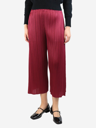 Purple pleated culottes - size UK 10 Trousers Pleats Please