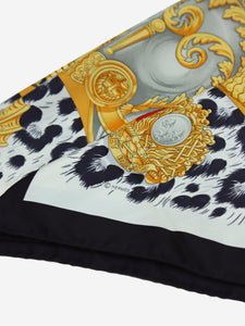 Hermes Animal print silk scarf