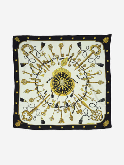 Multicolour key patterned silk scarf Scarves Hermes 