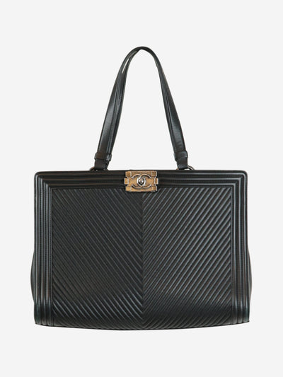 Black 2014 lambskin chevron-quilted Boy tote bag Tote Bags Chanel