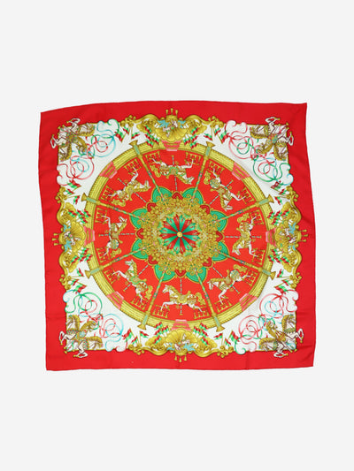Red circus patterned silk scarf Scarves Hermes 
