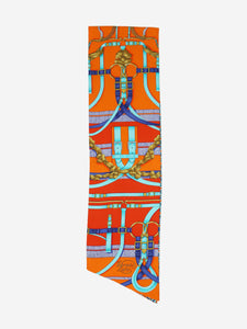 Hermes Multi floral and belt silk scarf