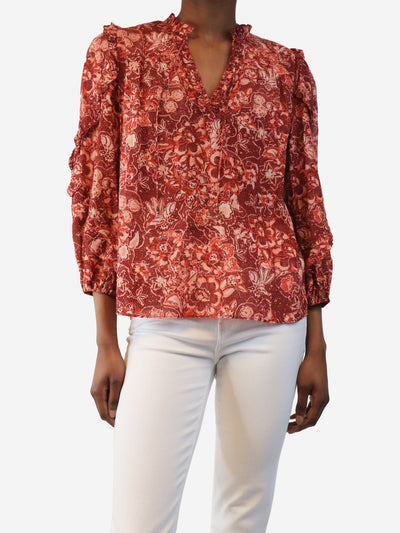 Red floral printed blouse - size UK 4 Tops Ulla Johnson