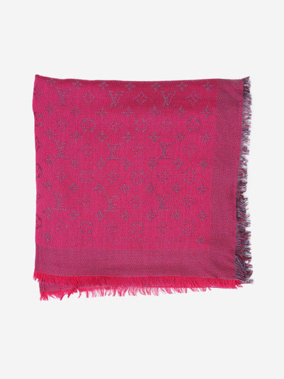 Magenta monogram fringed scarf Hats, Scarves and Gloves Louis Vuitton 