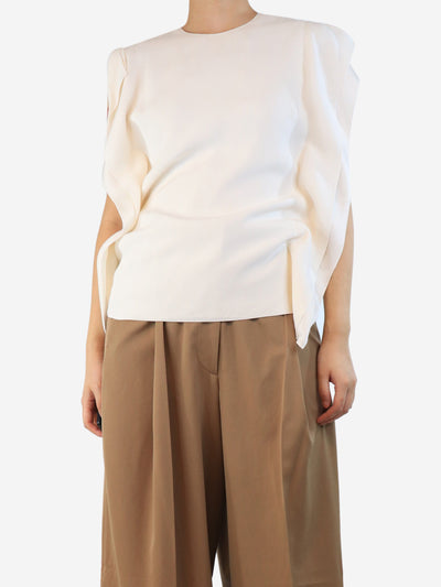 Cream sleeveless crepe top - size UK 8 Tops Toteme