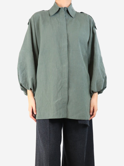 Green flowy linen blouse - size UK 8 Tops Gabriela Hearst