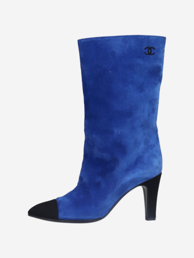 Blue suede pointed toe boots - size EU 36.5 Boots Chanel 