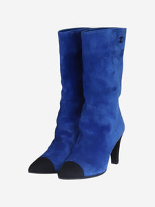 Chanel Blue suede pointed toe boots - size EU 36.5