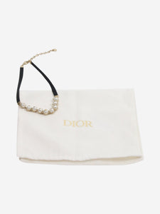 Christian Dior Gold pearl fabric choker