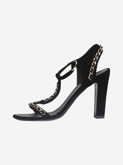 Black open-toe chain detail heels - size EU 36.5 Heels Chanel 