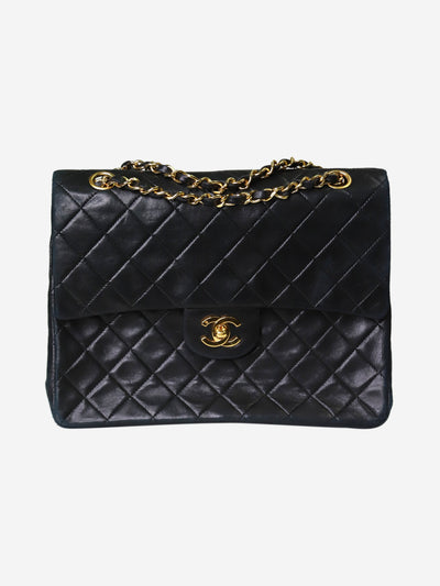 Black square lambskin vintage 1989-1991 Classic Double Flap Shoulder bags Chanel 