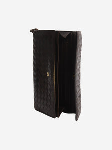 Bottega Veneta Brown intrecciato leather flap wallet