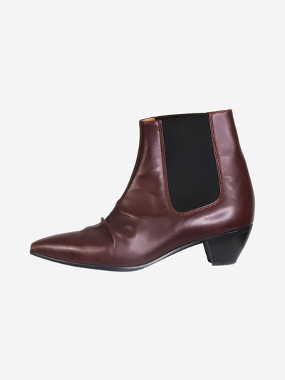 Burgundy boots with gathered detail at toe - size EU 38 Boots Celine 