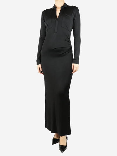 Black ruched maxi dress - size UK 8 Dresses Tove