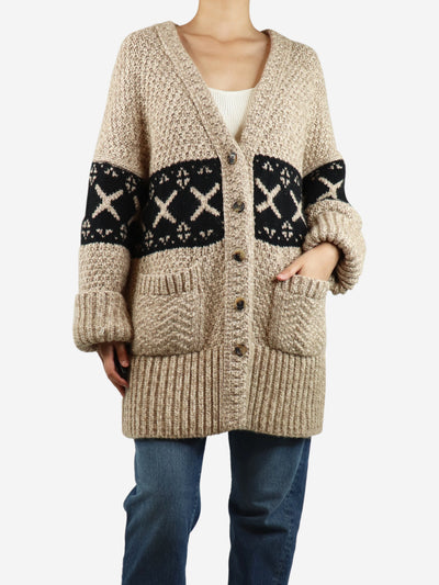 Neutral chunky cashmere oversized cardigan - size XS Knitwear Khaite