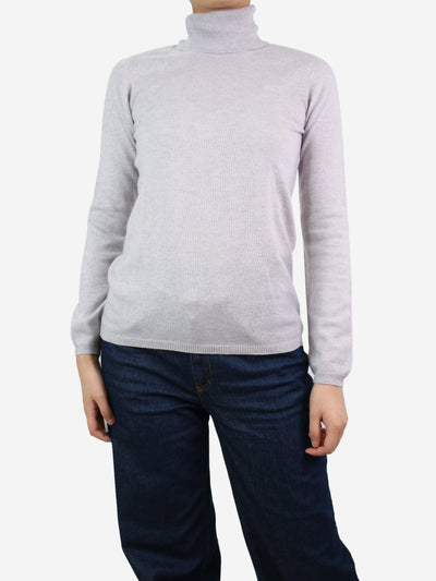 Grey roll-neck cashmere jumper - size UK 10 Knitwear Malo 