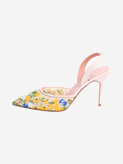 Pink mesh floral heels - size EU 38 (UK 5) Heels Manolo Blahnik