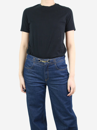 Black short-sleeved crewneck t-shirt - size S Tops Acne Studios 
