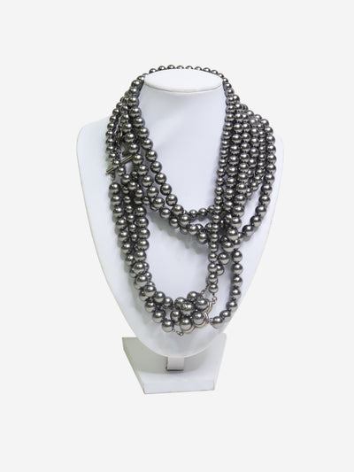 Silver beaded necklace Necklaces Chanel 