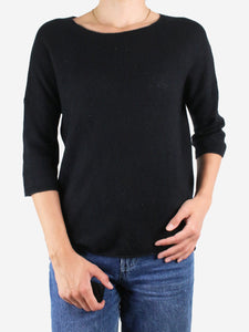 Divine Cashmere Black cashmere short-sleeve top - size UK 8