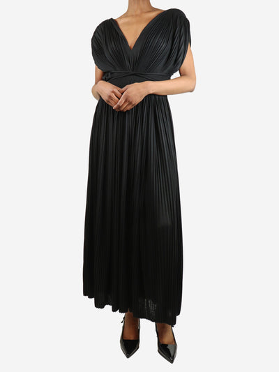 Black sleeveless pleated midi dress - size UK 6 Dresses Alaia