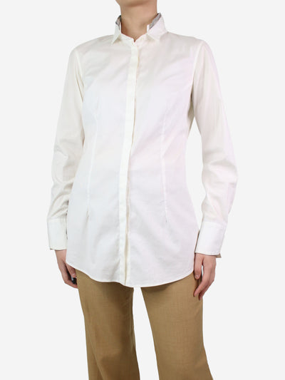 Cream long-sleeved stretch shirt - size XL Tops Brunello Cucinelli 