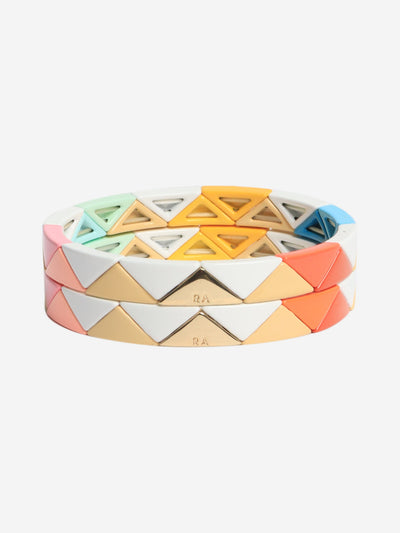 Multicolour enamel stretch bracelets (set of two) Bracelets Roxanne Assoulin